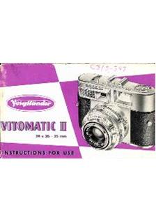 Voigtlander Vitomatic 2 manual. Camera Instructions.